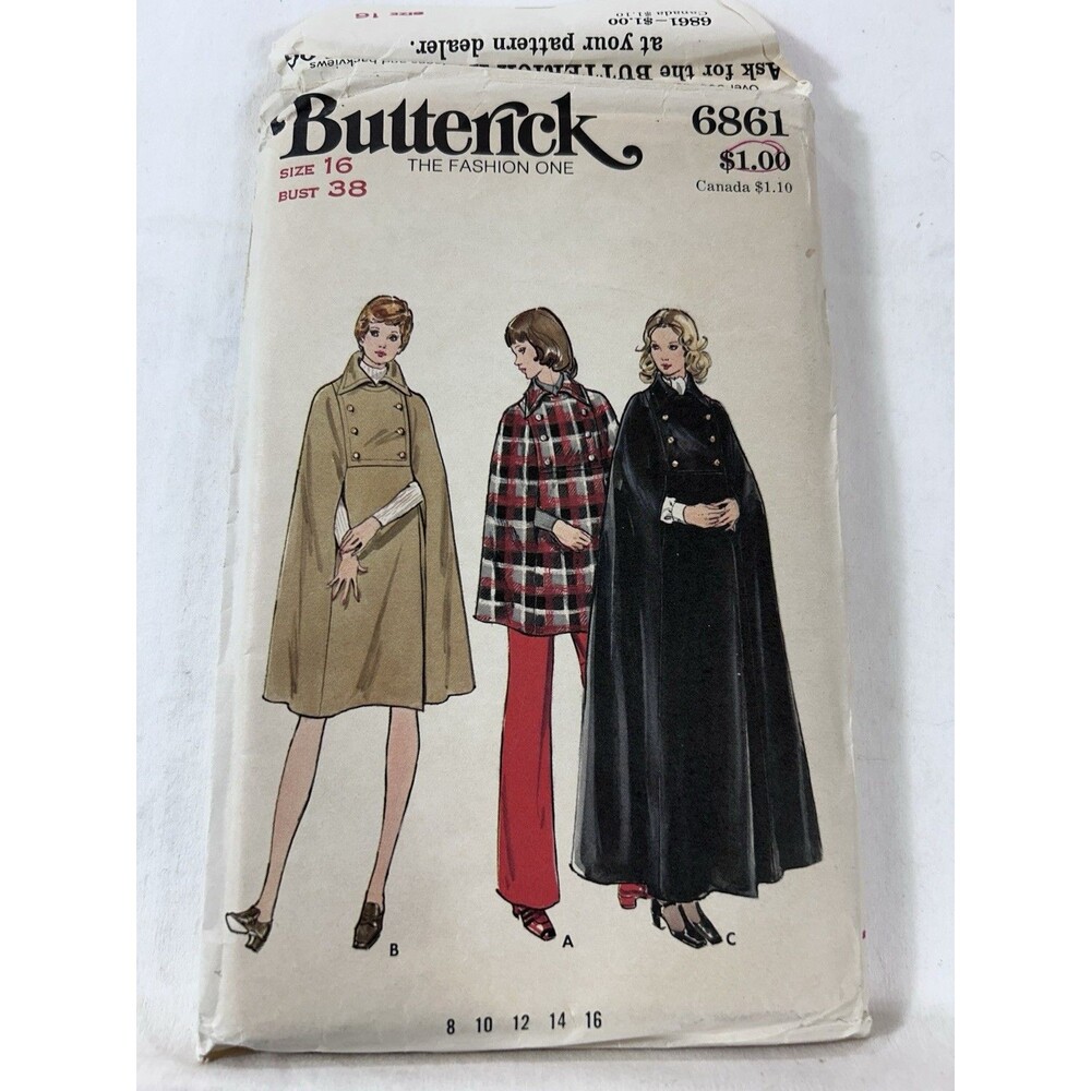 Simplicity 5252 Misses Cape Sewing Pattern 2 Lengths Size 16 FF Complete Vintage
